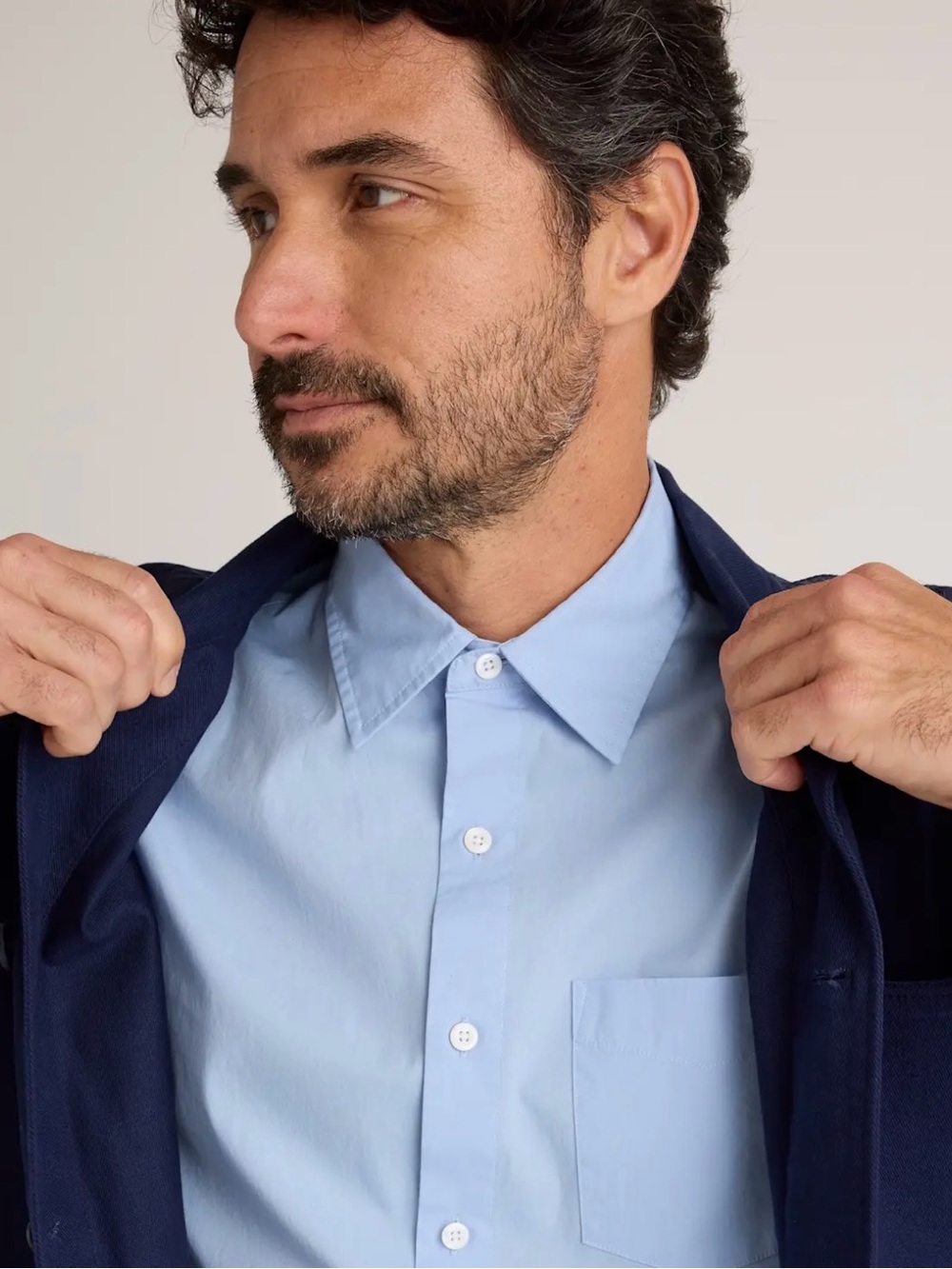 NWT Quince Men's Short-Sleeve Button-Down Shirt in Light Blue size L - Picture 6 of 11